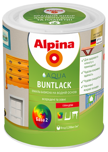 Водорозчинна емаль Alpina Aqua Buntlack B3 (2