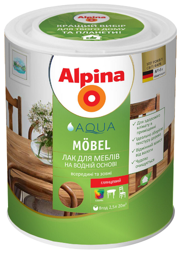 Меблевий лак Alpina Aqua Mobel (2