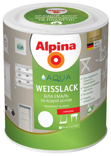 Эмаль Alpina Aqua Weisslack B1 (0
