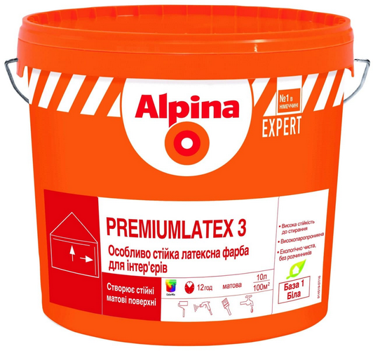 Краска Alpina EXPERT Premiumlatex 3 ELF B1 (10л)